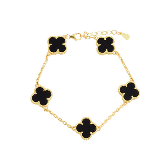 PULSERA TRÉBOL NEGRO