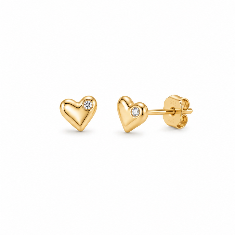 ARETES CORAZÓN BRILLO