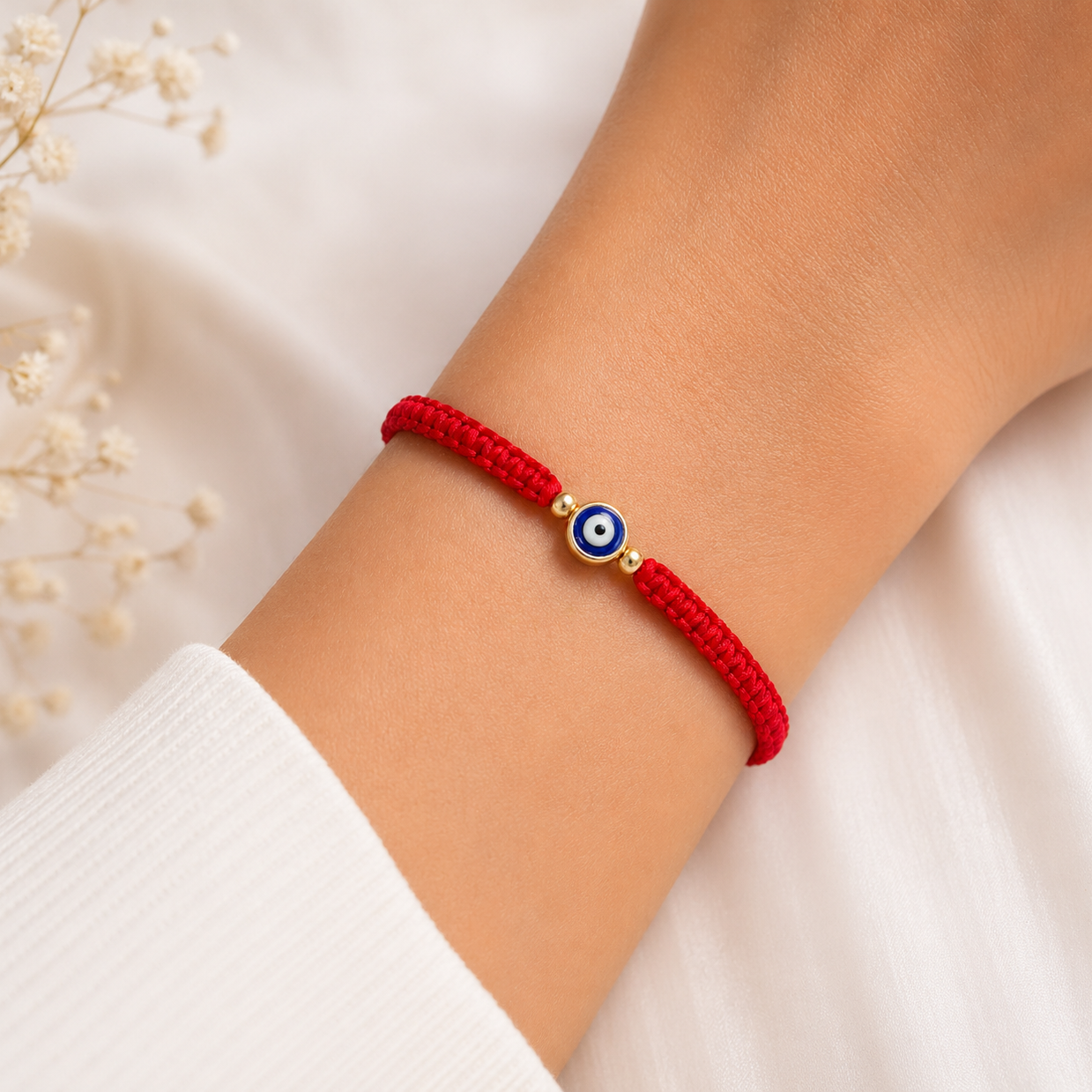 PULSERA OJO TURCO AZUL TEJIDA