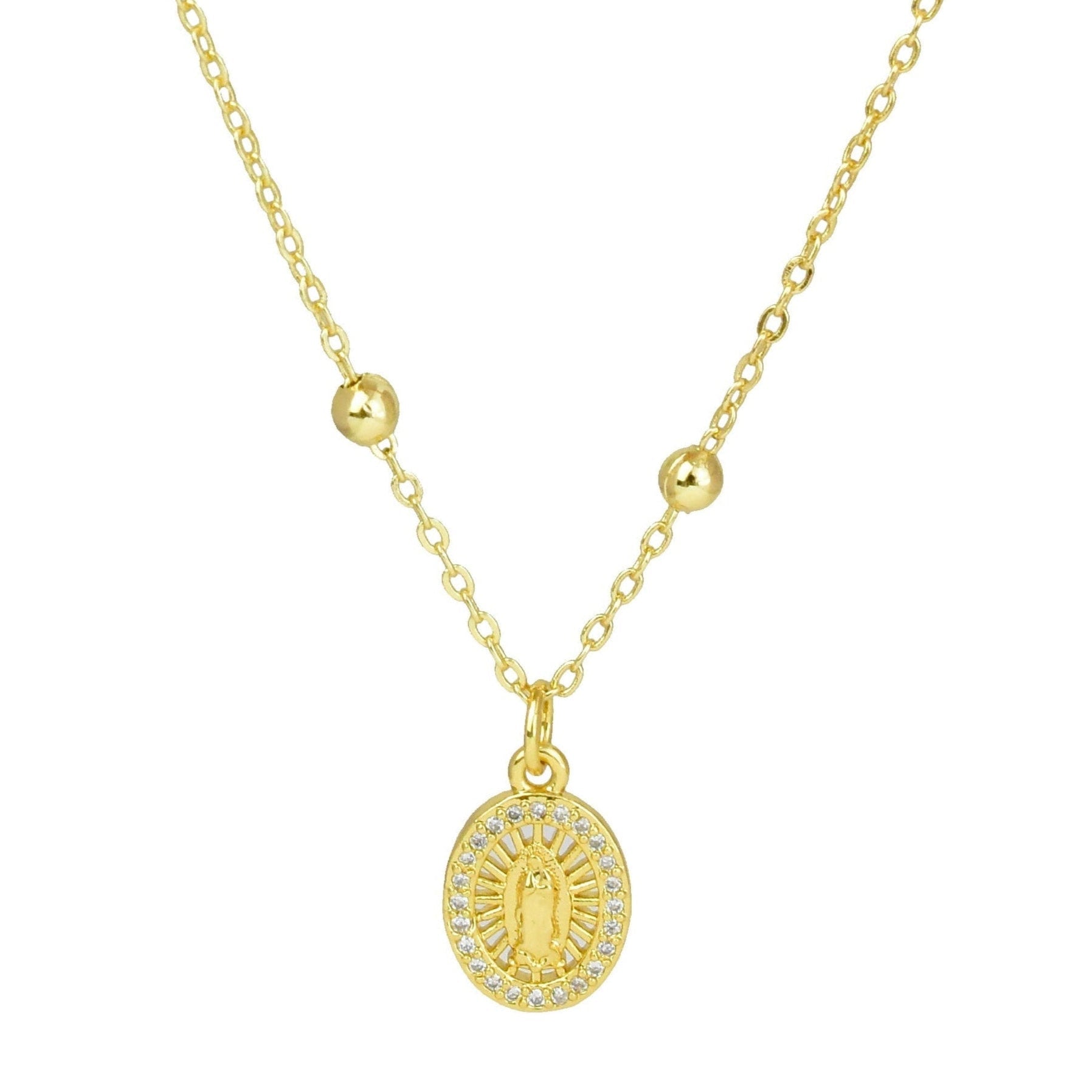 COLLAR BOLITAS VIRGEN DE GUADALUPE