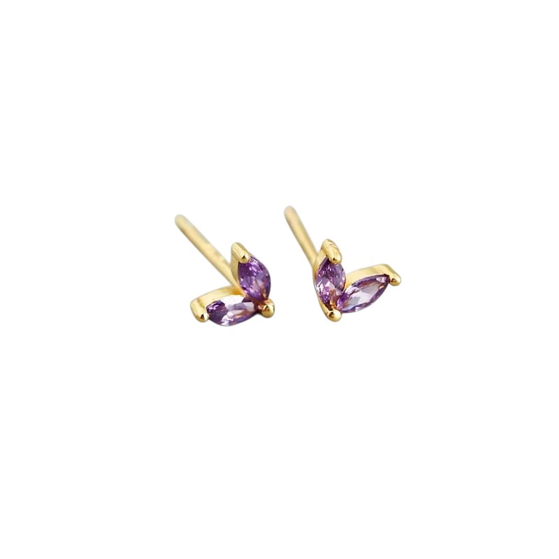 ARETES MINI PÉTALO MORADO