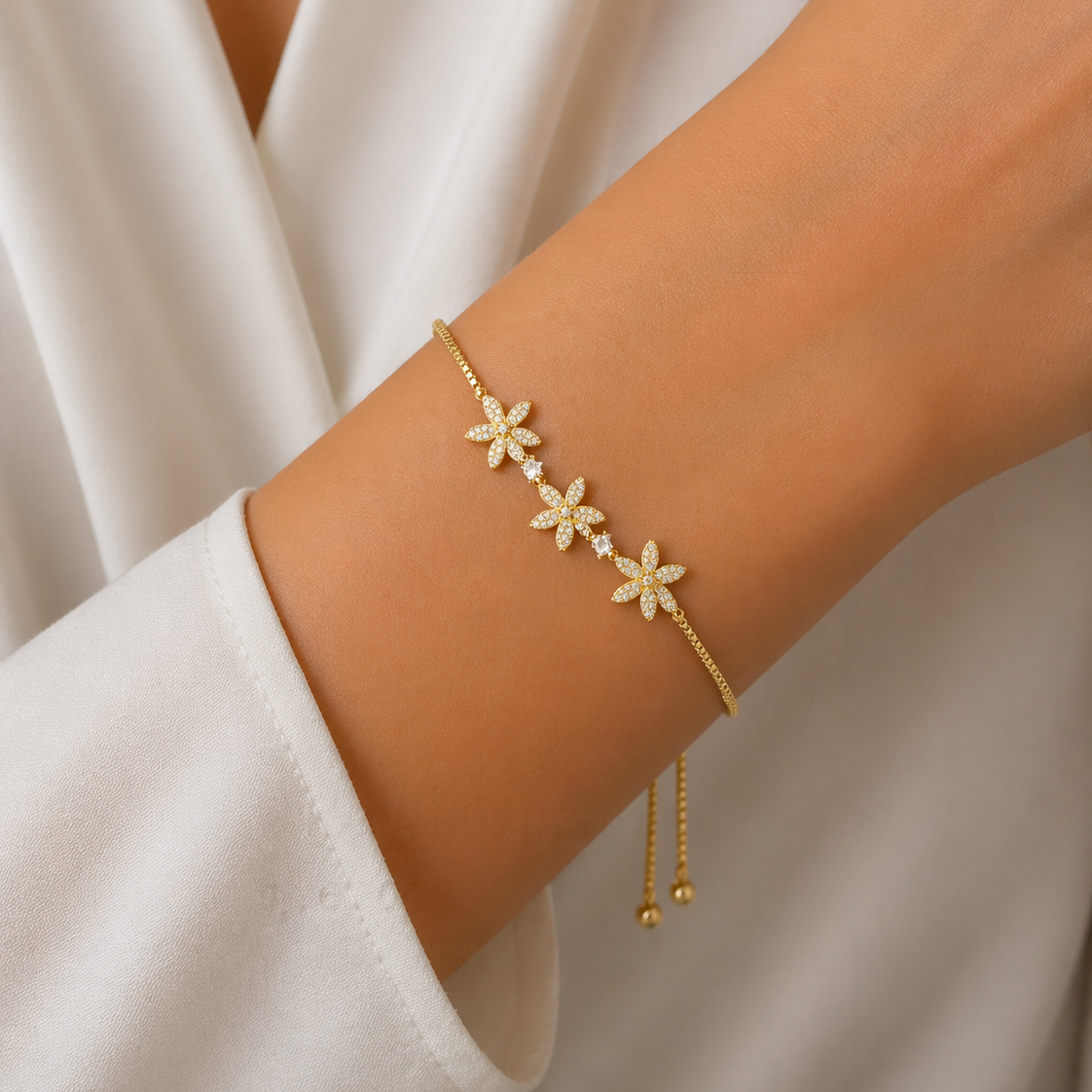 PULSERA TRÍO DE FLORES