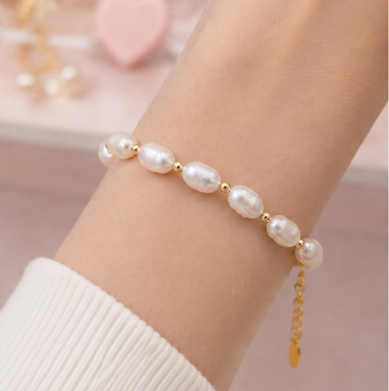 PULSERA PERLAS GOLD