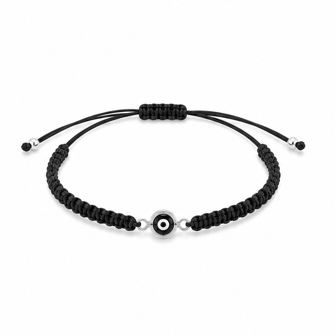 PULSERA OJO TURCO NEGRO PLATA