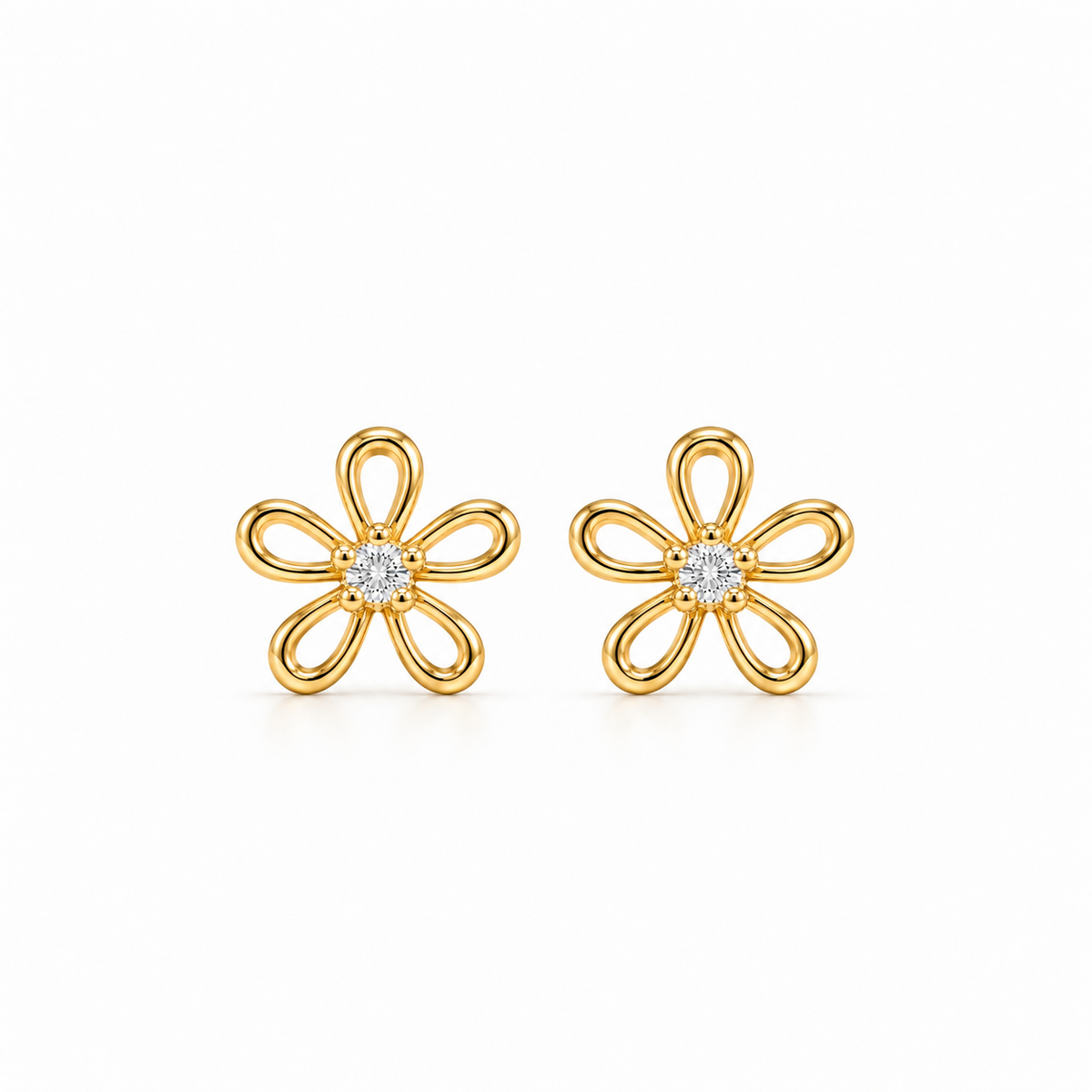ARETES FLOR LUCY GOLDEN