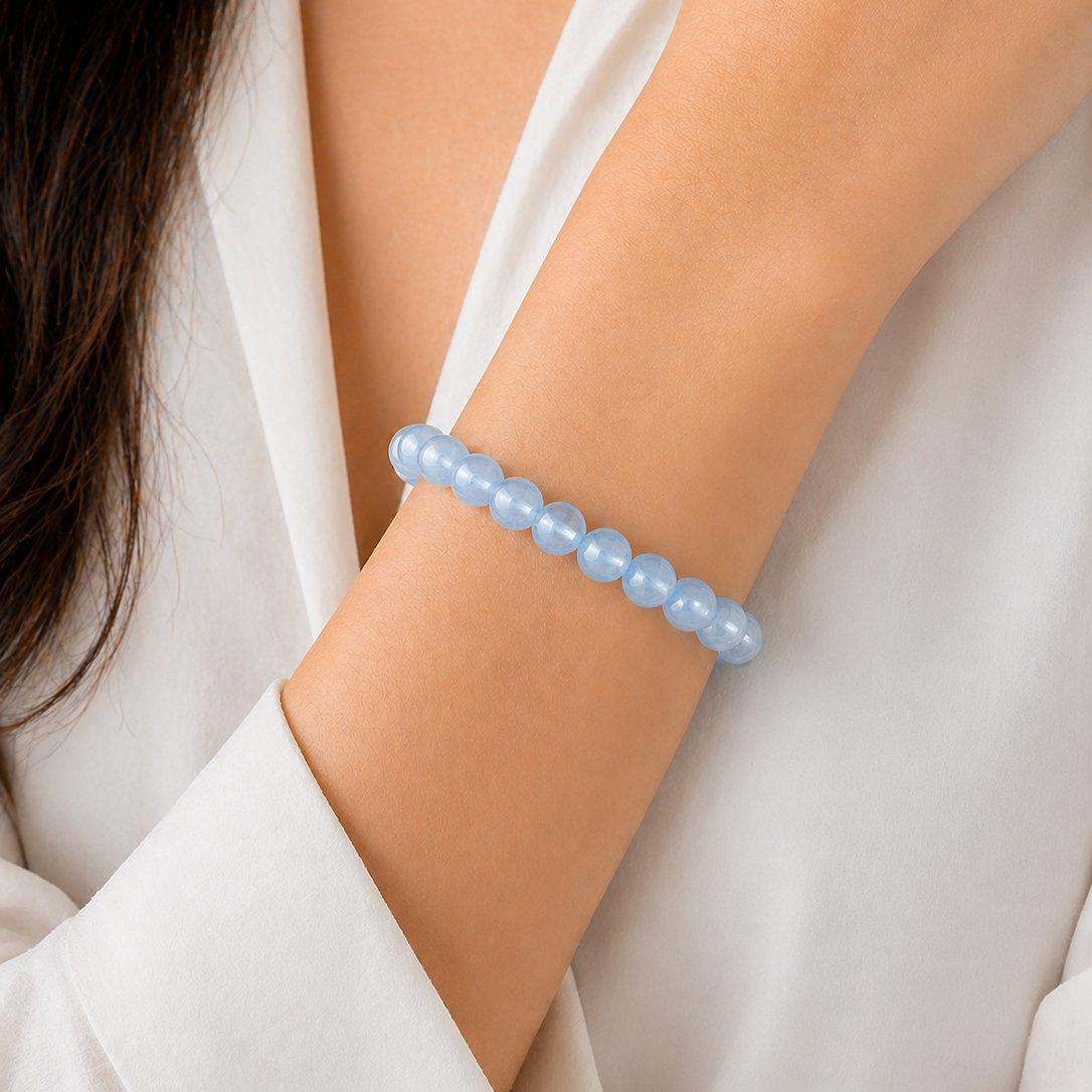 PULSERA PIEDRA CALCITA CELESTE