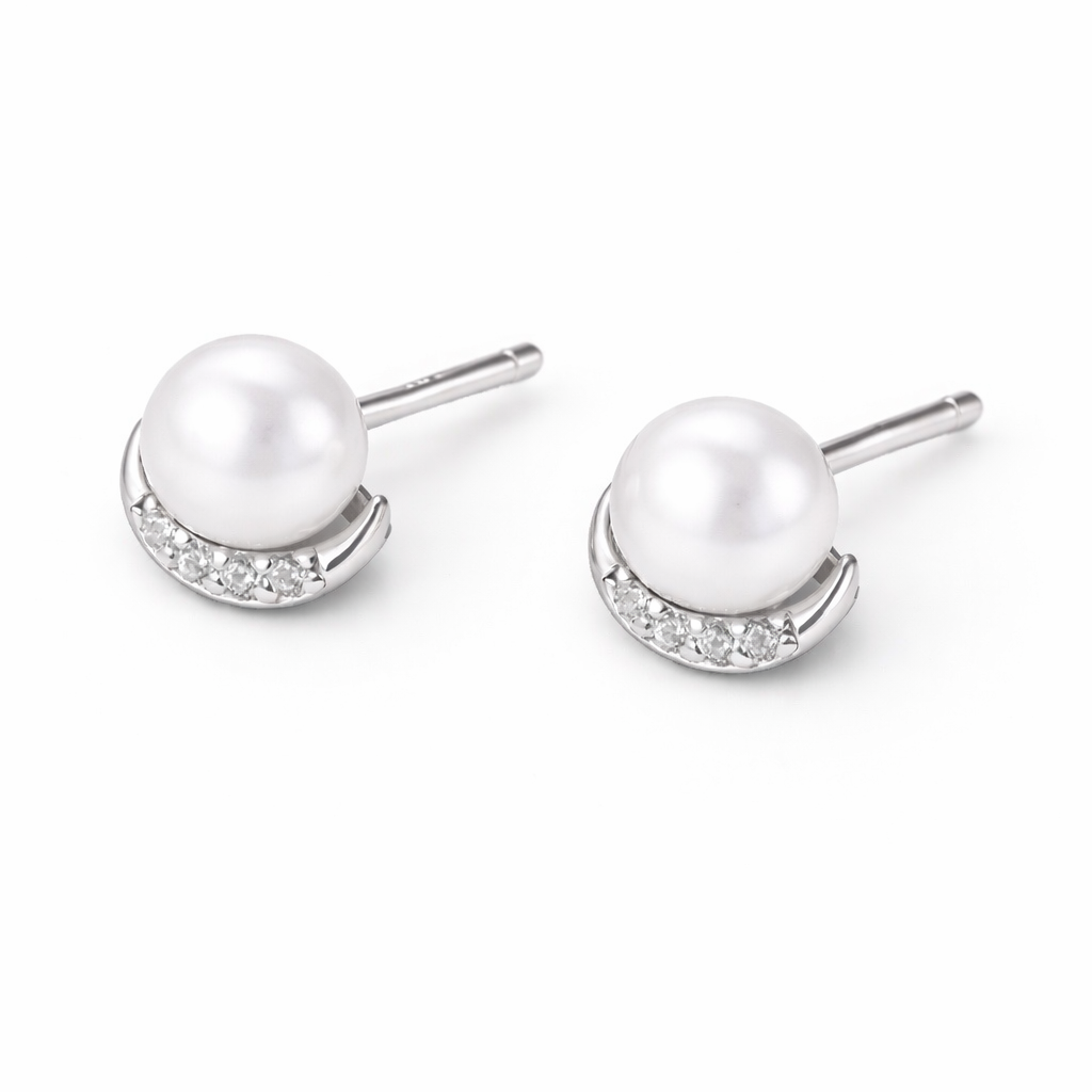 ARETES PERLA PLATA