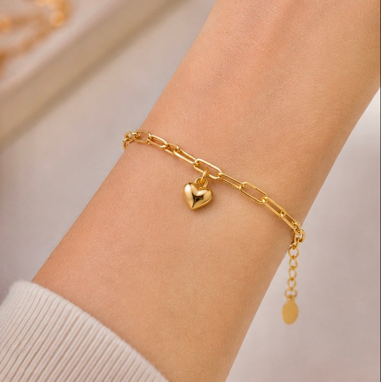 PULSERA CORAZÓN DE ESLABÓN
