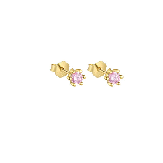 ARETES PUNTO LUZ ROSADO