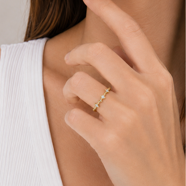 ANILLO DESTELLO DORADO