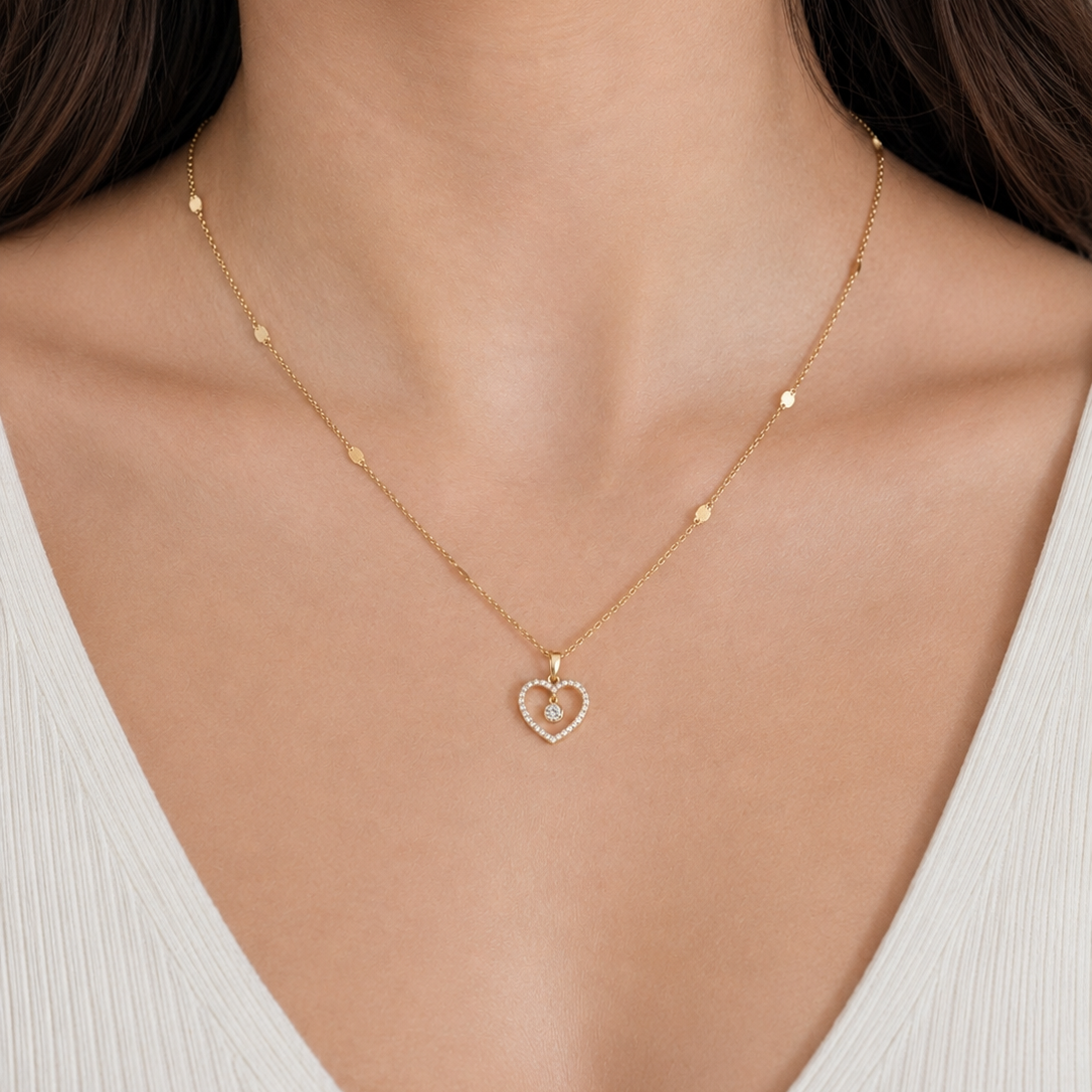 COLLAR CORAZÓN DESTELLO GOLDEN