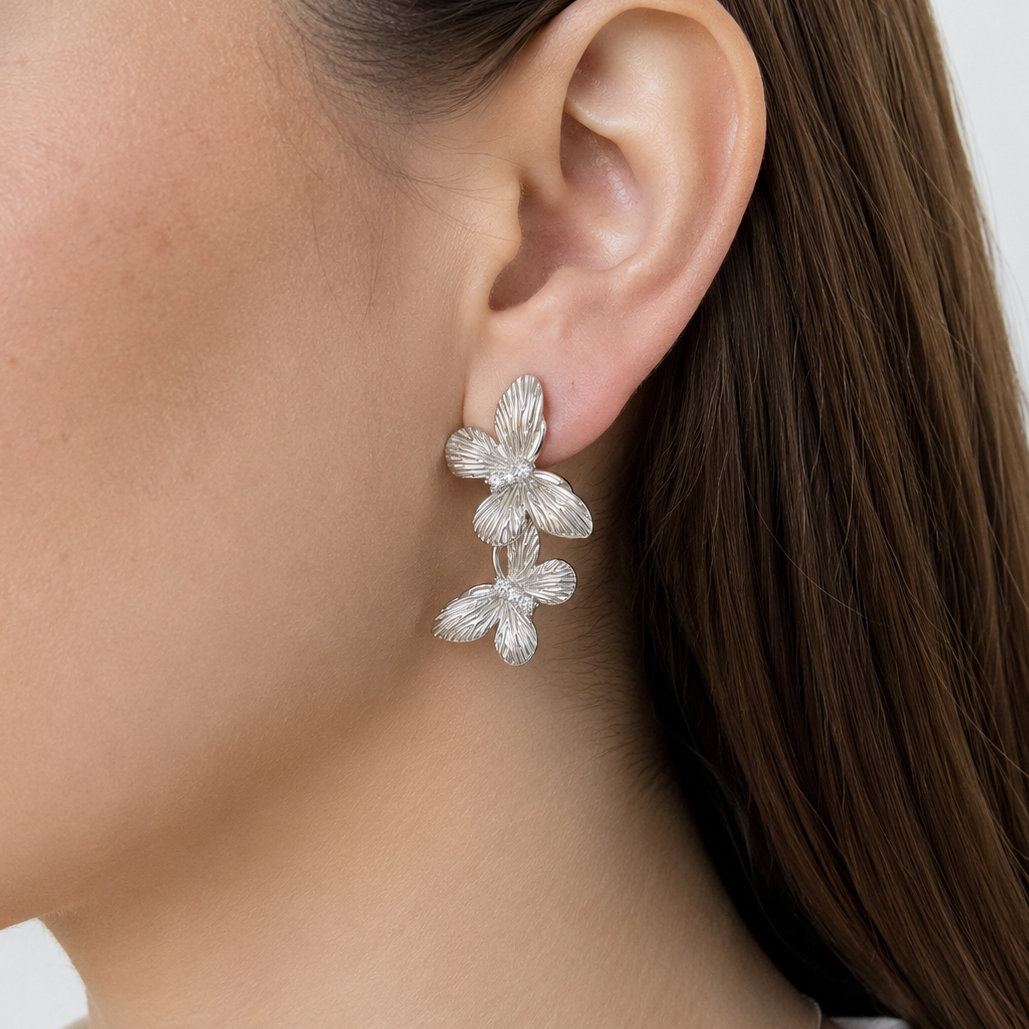 ARETES MARIPOSA DOBLE