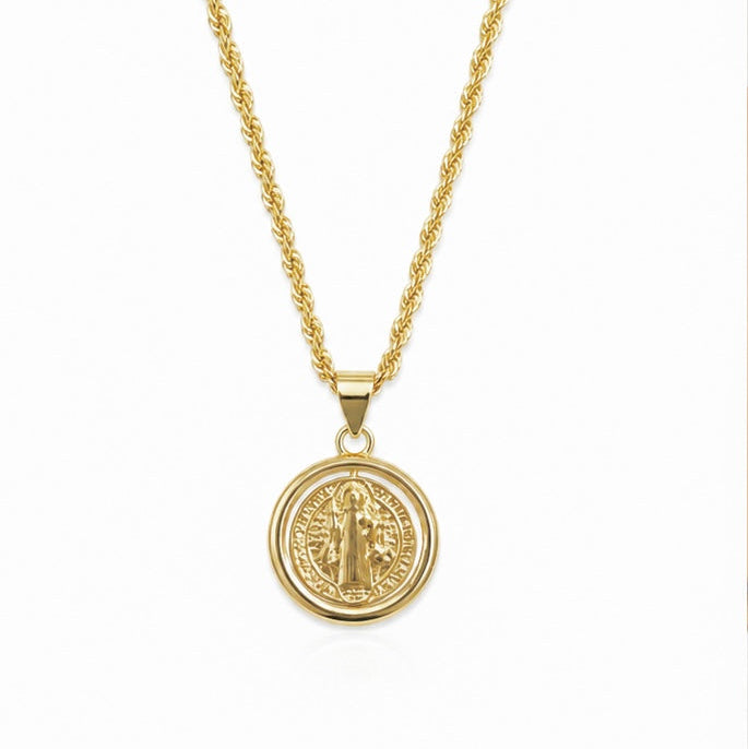 COLLAR MEDALLA SAN BENITO  GOLDEN