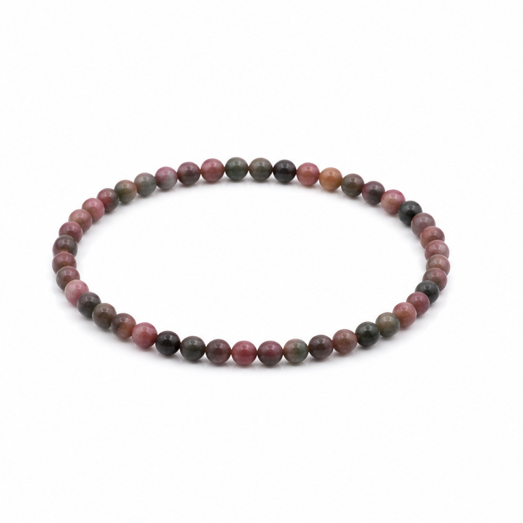 PULSERA PIEDRA TURMALINA MULTICOLOR MATE