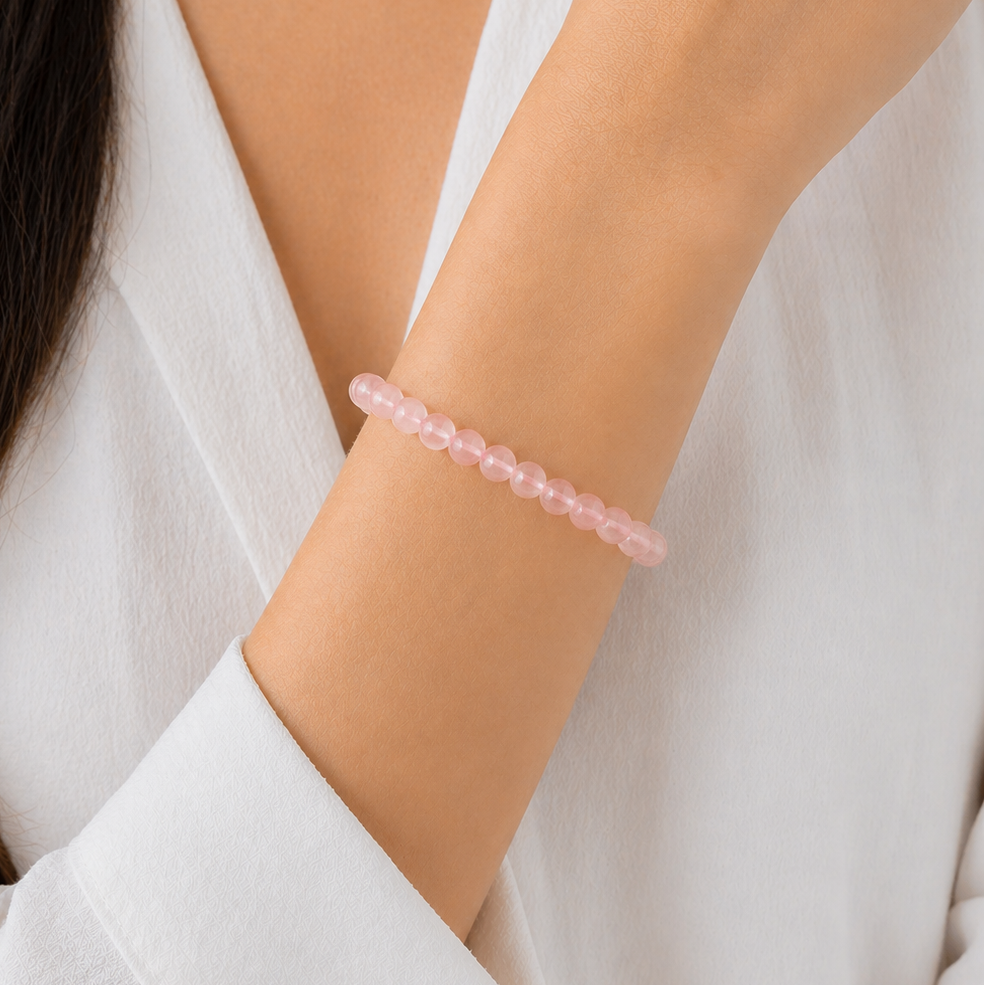 PULSERA PIEDRA CUARZO ROSA