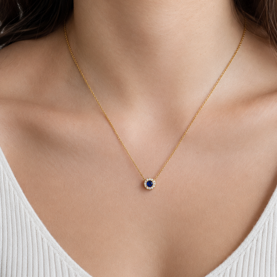 COLLAR LUZ AZUL GOLDEN