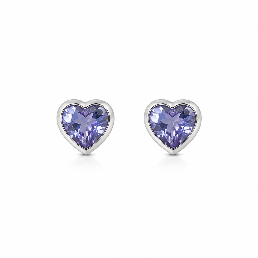 ARETES CORAZÓN LAVANDA