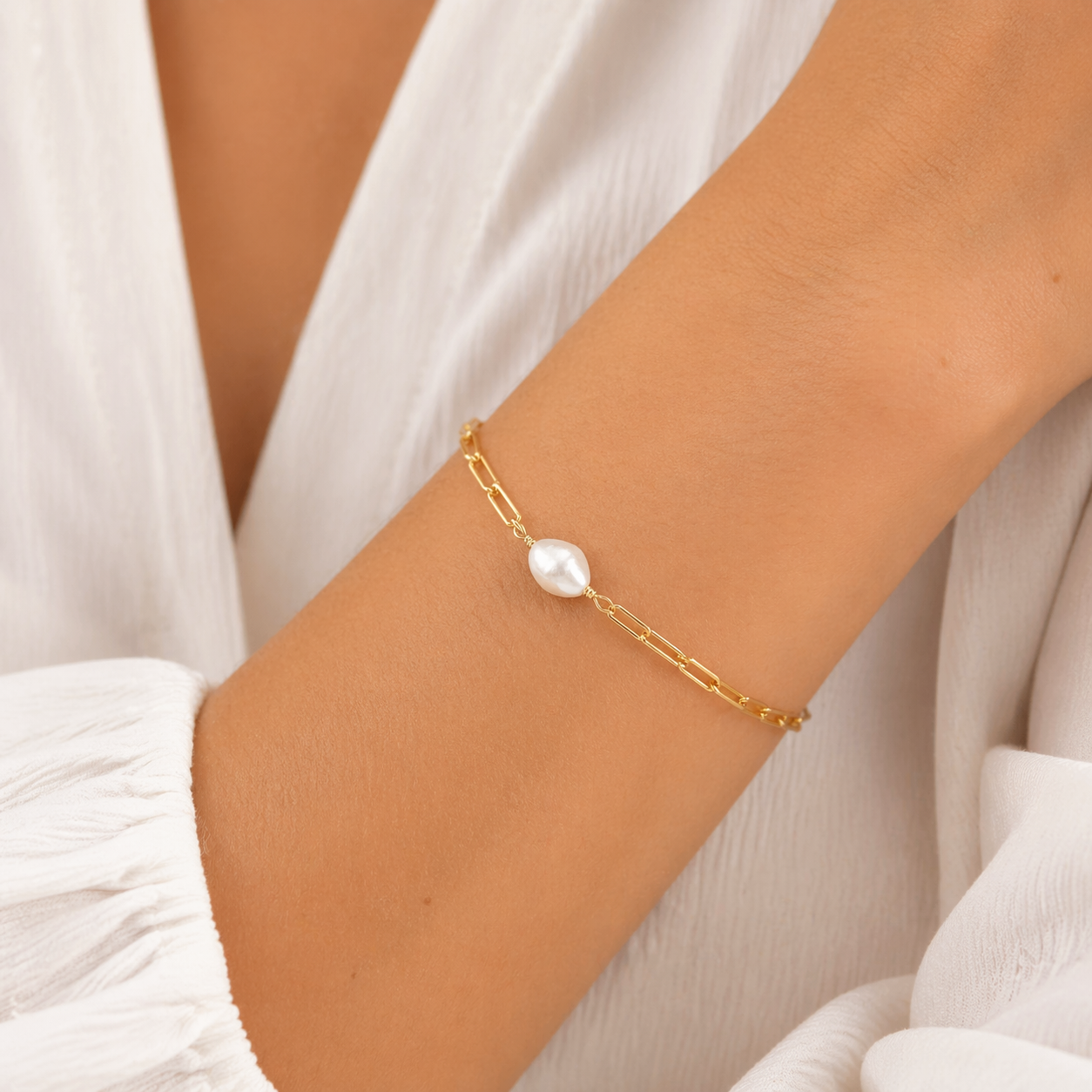 PULSERA PERLA GOLDEN