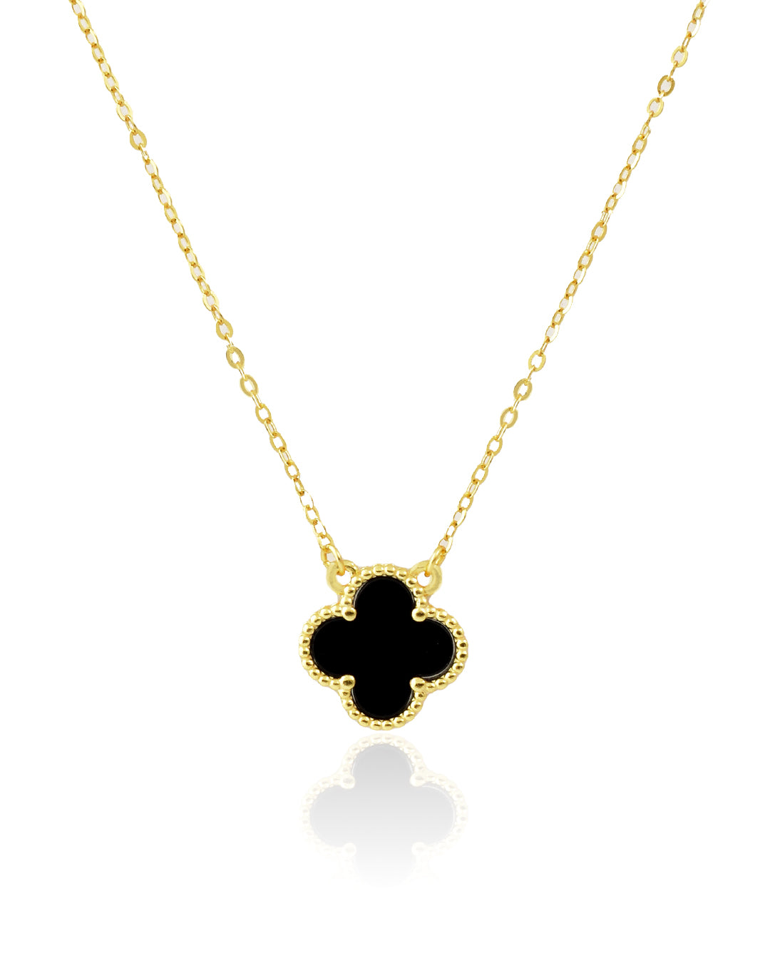 COLLAR TRÉBOL NEGRO