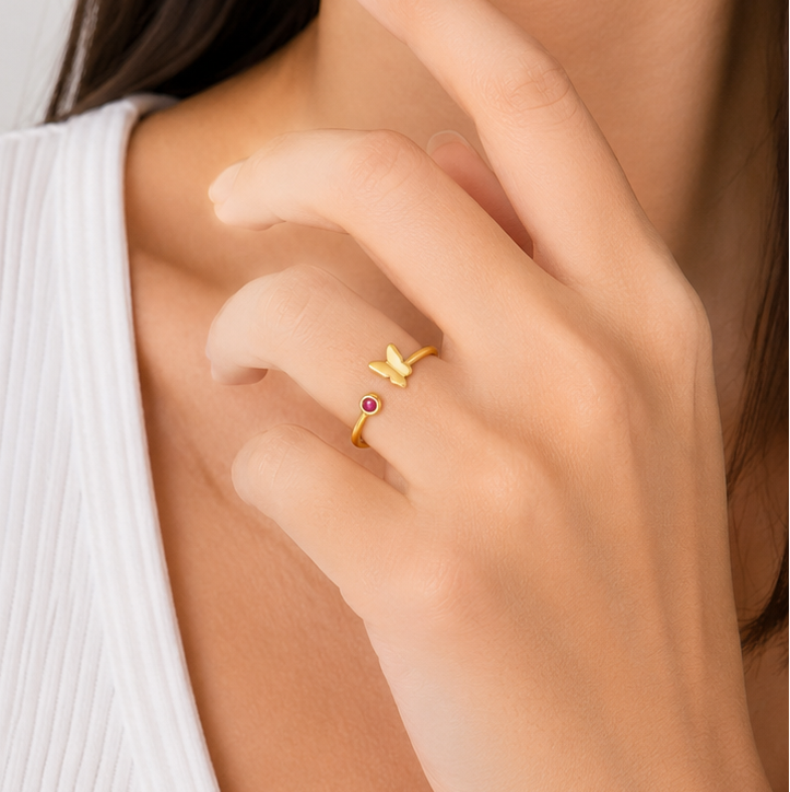 ANILLO MARIPOSA RUBÍ