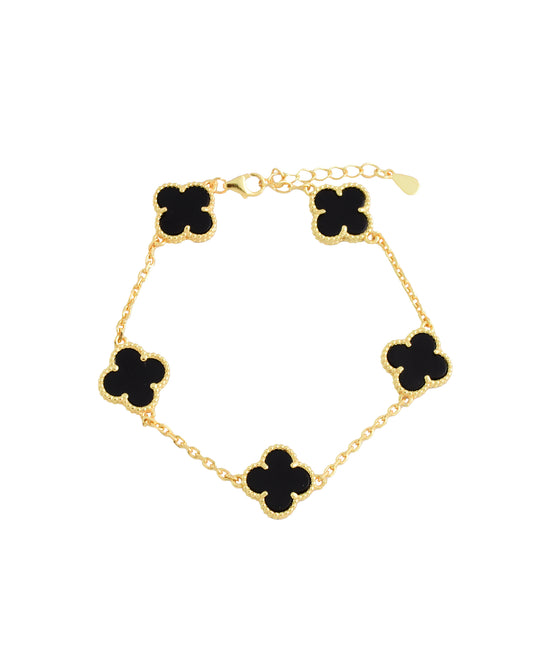 PULSERA TRÉBOL NEGRO