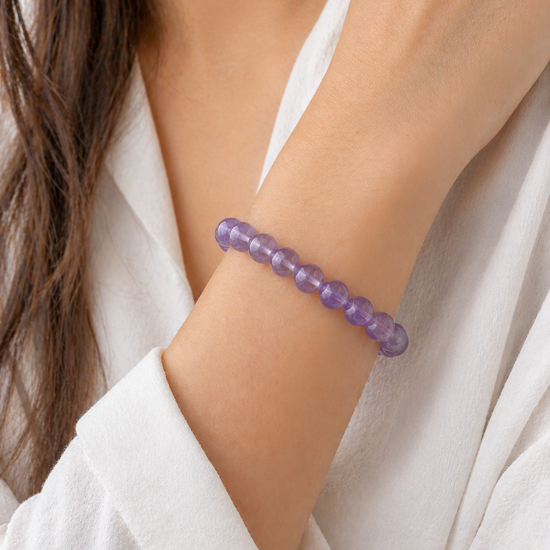 PULSERA PIEDRA AGUAMAR PÚRPURA