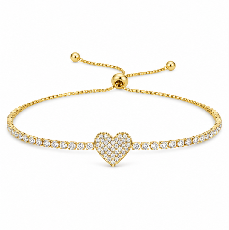 PULSERA CORAZÓN DE BRILLO