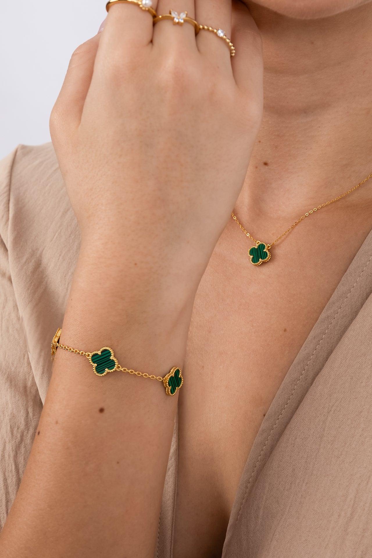 PULSERA TRÉBOL VERDE