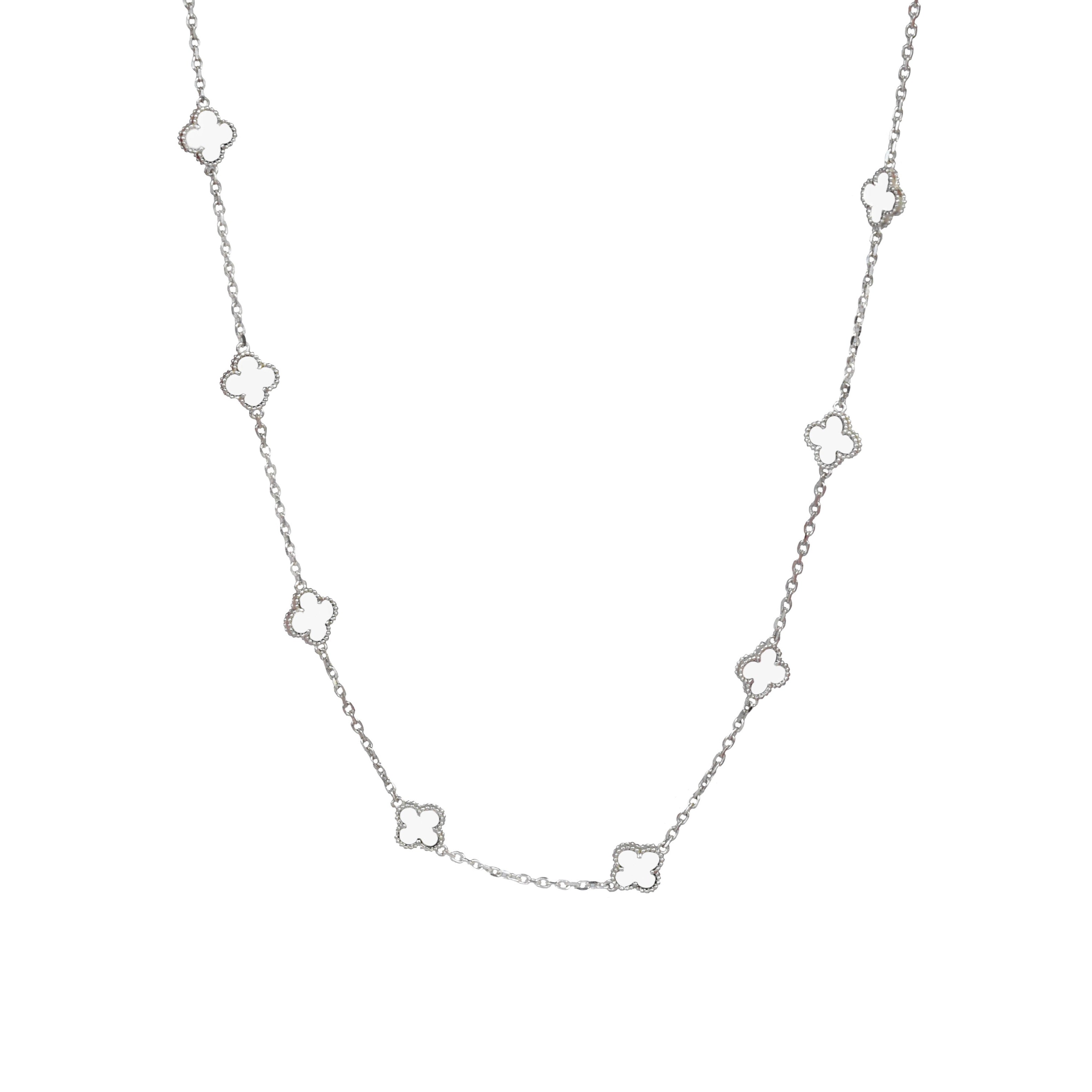 COLLAR TRÉBOL INFINITO NÁCAR