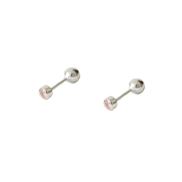 ARETES PUNTO LUZ ROSA