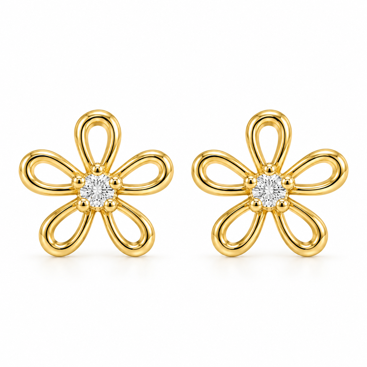ARETES FLOR LUCY GOLDEN