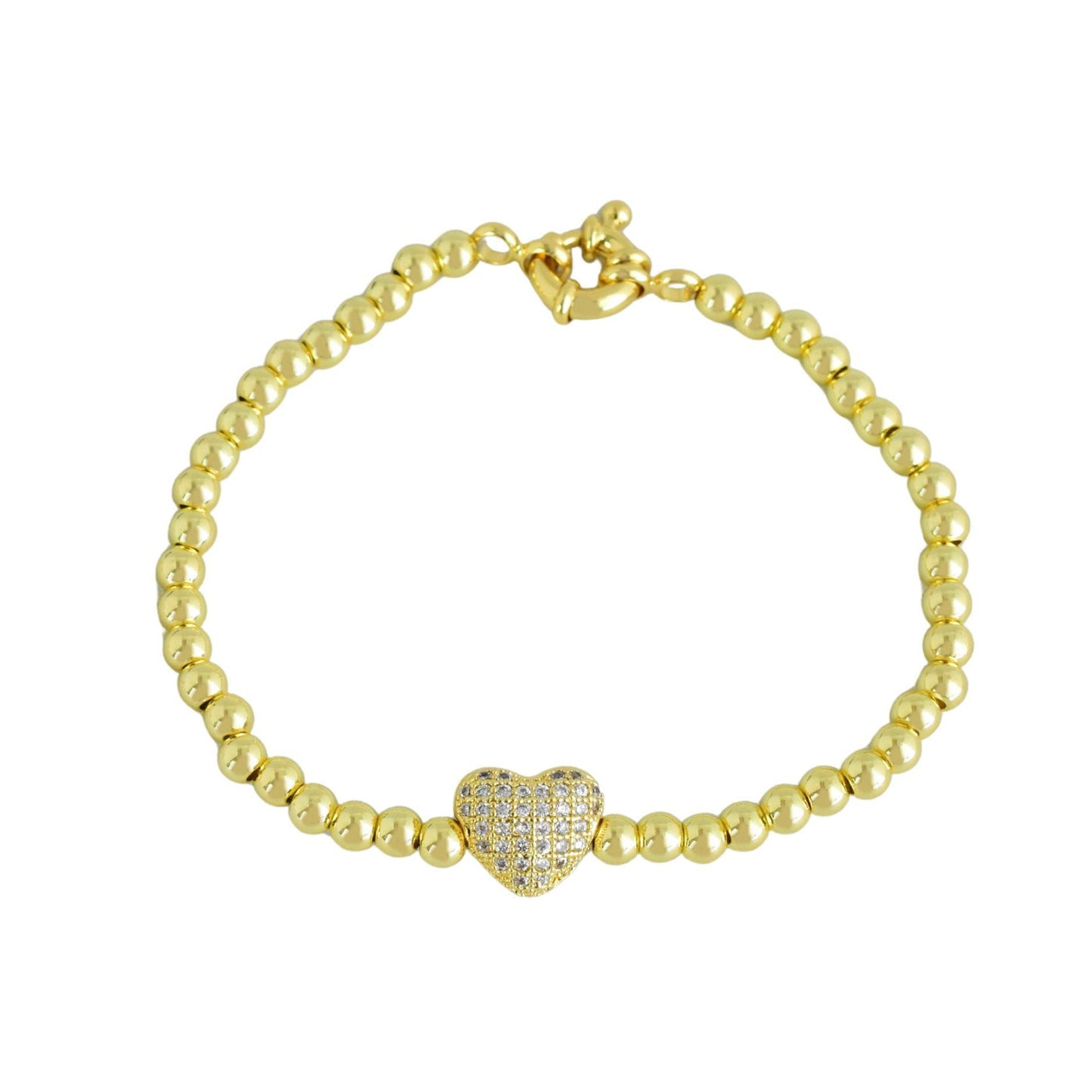 PULSERA BOLITAS CORAZÓN SHINE