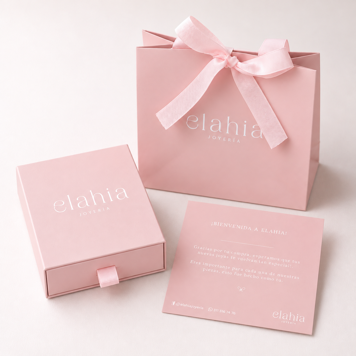 Empaque de regalo de Elahia Joyería
