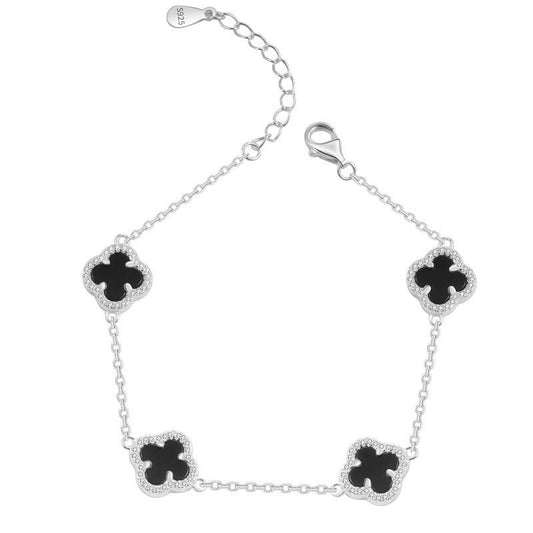 PULSERA TRÉBOL NEGRA