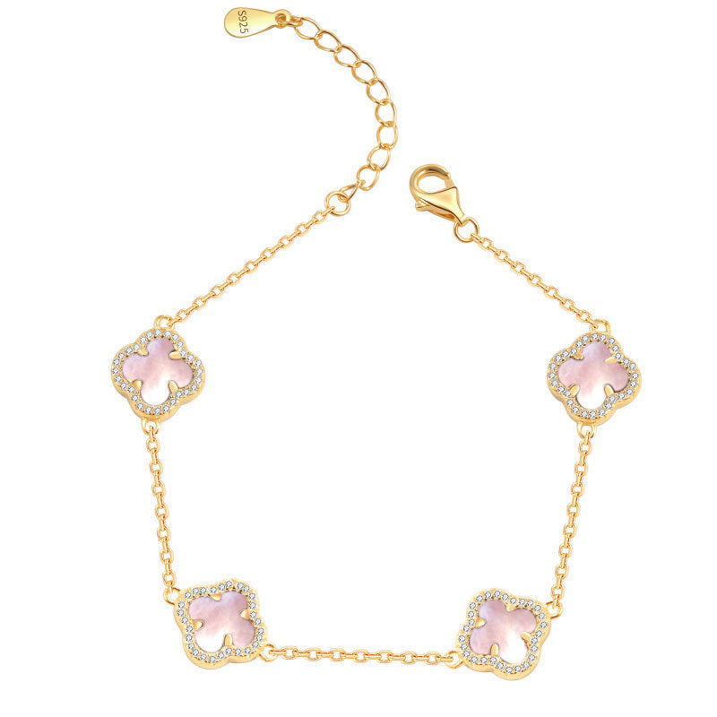 PULSERA TRÉBOL ROSA