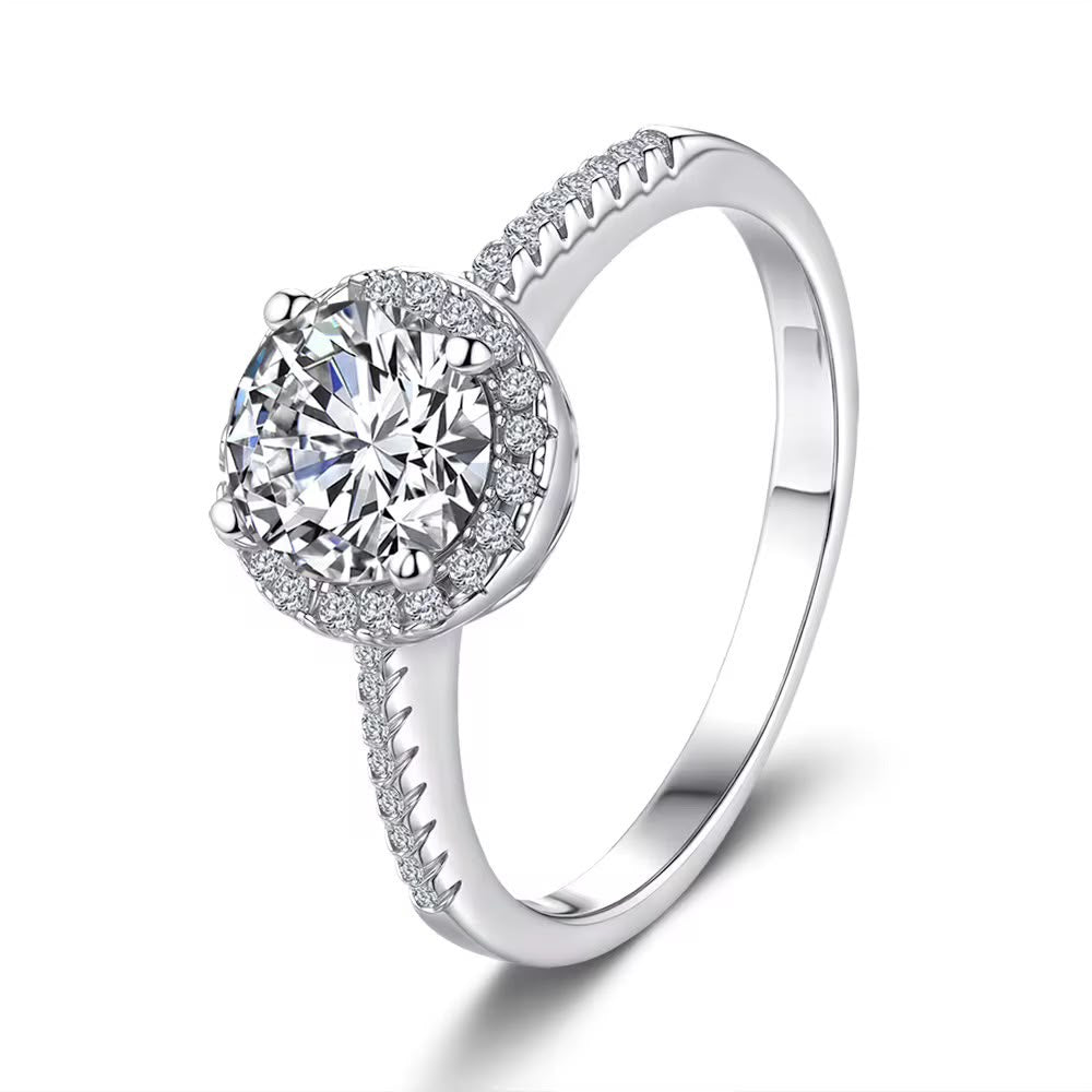 ANILLO HALO BRILLANTE MOISSANITA