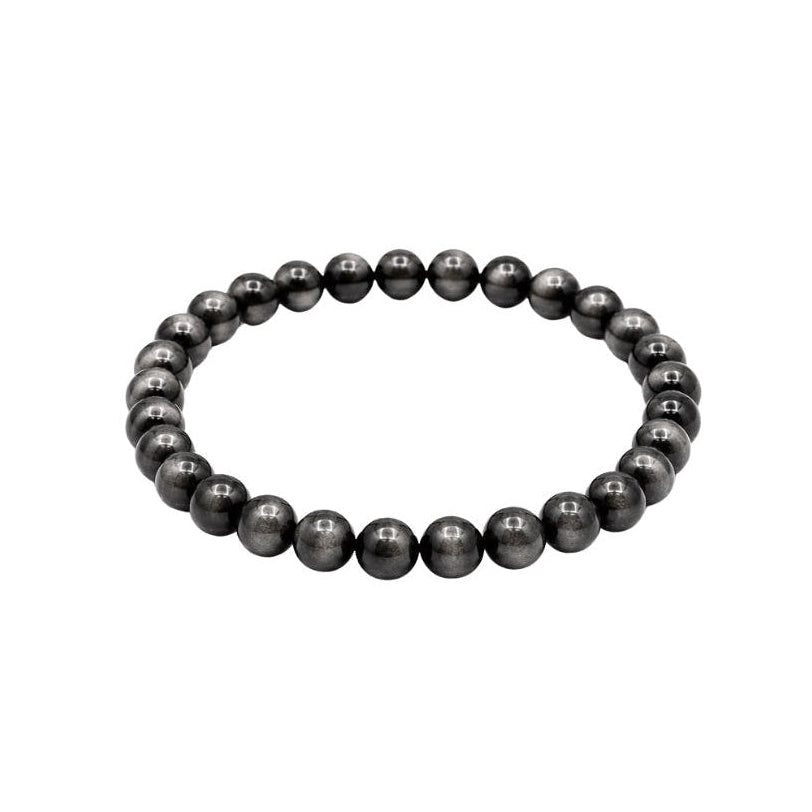 PULSERA PIEDRA OBSIDIANA PLATA