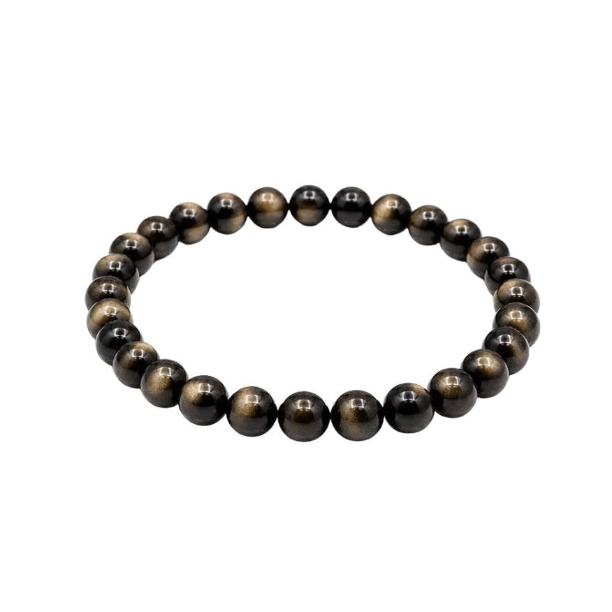 PULSERA PIEDRA OBSIDIANA DORADA