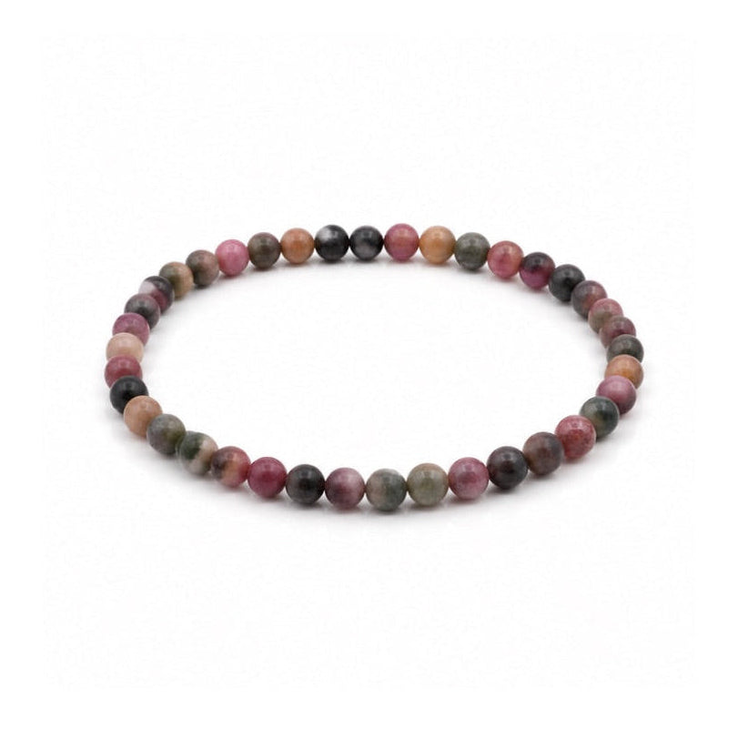 PULSERA PIEDRA TURMALINA MULTICOLOR MATE